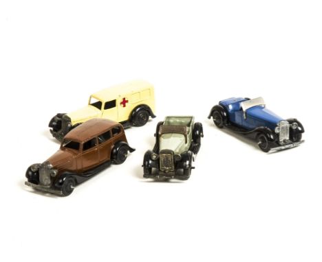 30 &amp; 36 Series Dinky Toys, 30d Vauxhall, brown body, 36f British Salmson Four Seater, grey body, 36e British Salmson Two 