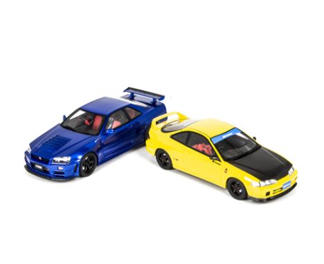 Otto Models 1:18 Nismo R34GT-R Z-Tune OT743, Honda Integra Spoon OT792, in original boxes, E, Honda seats loose inside, requi