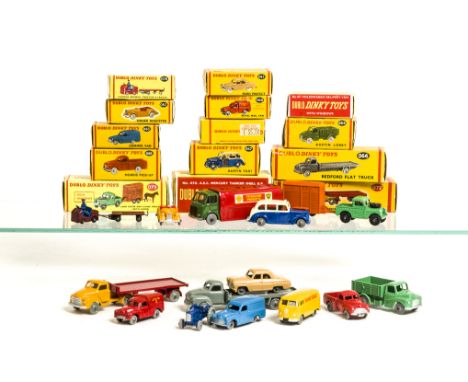 Dublo Dinky Toys Complete Set, 061 Ford Prefect, 062 Singer Roadster, 063 Commer Van, 064 Austin Lorry, 065 Morris Pick-Up, 0