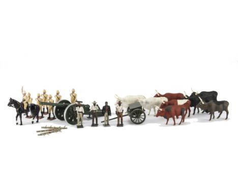 Tradition Models British Indian Army 4.7inch Naval Gun Bullock Gun Team,  gun, limber, bullocks (8), attendants (4), marching