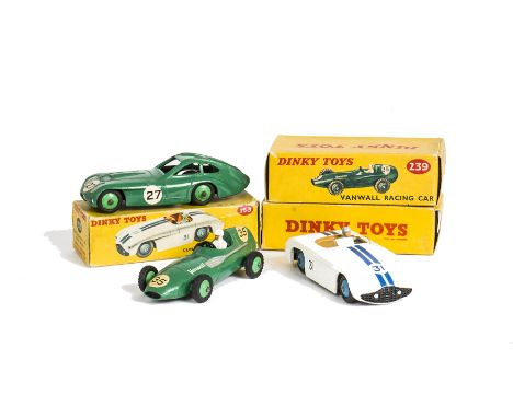 Dinky Toy Racing Cars, 133 Cunningham C-5R, 239 Vanwall Racing Car, 163 Bristol 450 Sports Coupe, in original boxes, VG-E, bo