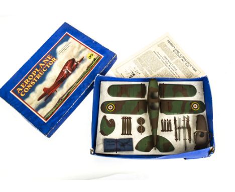 A Meccano No.OO Aeroplane Constructor Outfit, 1940, in camouflage colours with RAF roundels, strung in original box with inst
