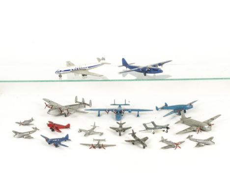 Dinky Toy Aircraft, including 702 Comet, 62p Armstrong Whitworth Air Liner, blue with silver trim, Explorer 'G-ADSV' livery, 