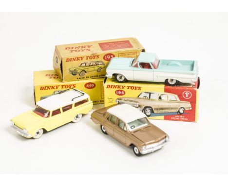 Dinky Toys American Cars, 193 Rambler Cross Country Station Wagon, 196 Holden Special Sedan, 449 Chevrolet El Camino Pick-Up 