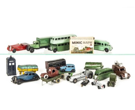 Dinky Toys, including pre-war 33rd 'LMS' Railway Trailer, 33f 'Castrol' Petrol Tank Trailer, early post-war 36d Rover, post-w