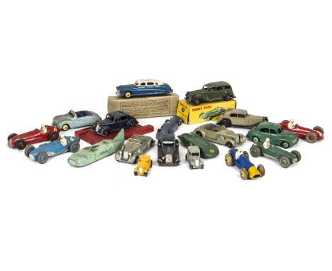 Dinky Toy Cars, including 23k Talbot Lago, 23h Ferrari, 23g Cooper-Bristol, 23f Alfa Romeo, 23n Maserati, Morris Oxford, Aust