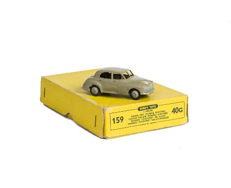 A Dinky Toys 40g/159 Morris Oxford Saloon Trade Box, comprising one 40g Morris Oxford, 1st baseplate, stone body, light grey 