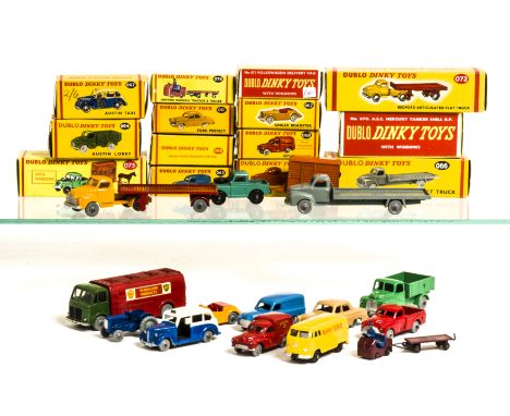 Dublo Dinky Toys Complete Set, 061 Ford Prefect, 062 Singer Roadster, 063 Commer Van, 064 Austin Lorry, 065 Morris Pick-Up, 0