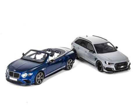 GT Spirit 1:18 Bentley Continental GTV8S Cabriolet GT076, ABT Audi RS4-R GT236, in original boxes, E, boxes VG-E (2) 