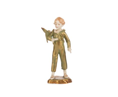 ROYAL WORCESTER FIGURE - THE PARAKEET, modelled by F. G. Doughty, 17.5cm high