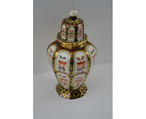 A MASONS IRONSTONE CERAMIC VASE &amp; COVER, of faceted baluster form, "Tokyo Vase Petit", limited edition of 500 pieces, 24c