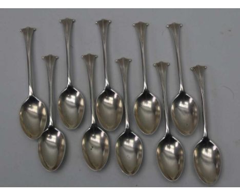 TEN ONSLOW PATTERN SILVER TEASPOONS, Birmingham 1930, 69g 