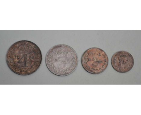 A SET OF FOUR SILVER MAUNDY COINS, 1894 