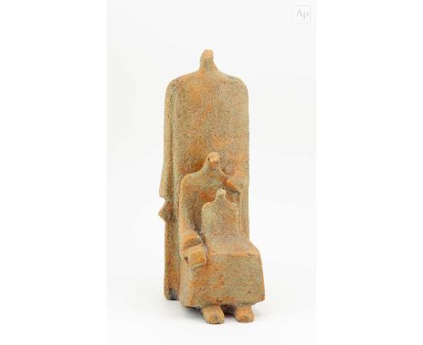 † PETER HAYES (born 1946); a stoneware sculpture of a family group, inscribed signature, height 36cm.Condition Report: Appear
