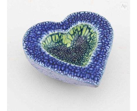† KATE MALONE (born 1959); a stoneware sliced heart form, made circa 1998, diameter 7.5cm.Condition Report: Appears good with