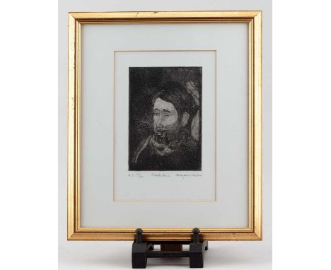 † ERIC JAMES MELLON (1925-2014); 'Derek Davis', a limited edition aquatint, edition no. 13/50, signed lower right, 15 x 10.5c