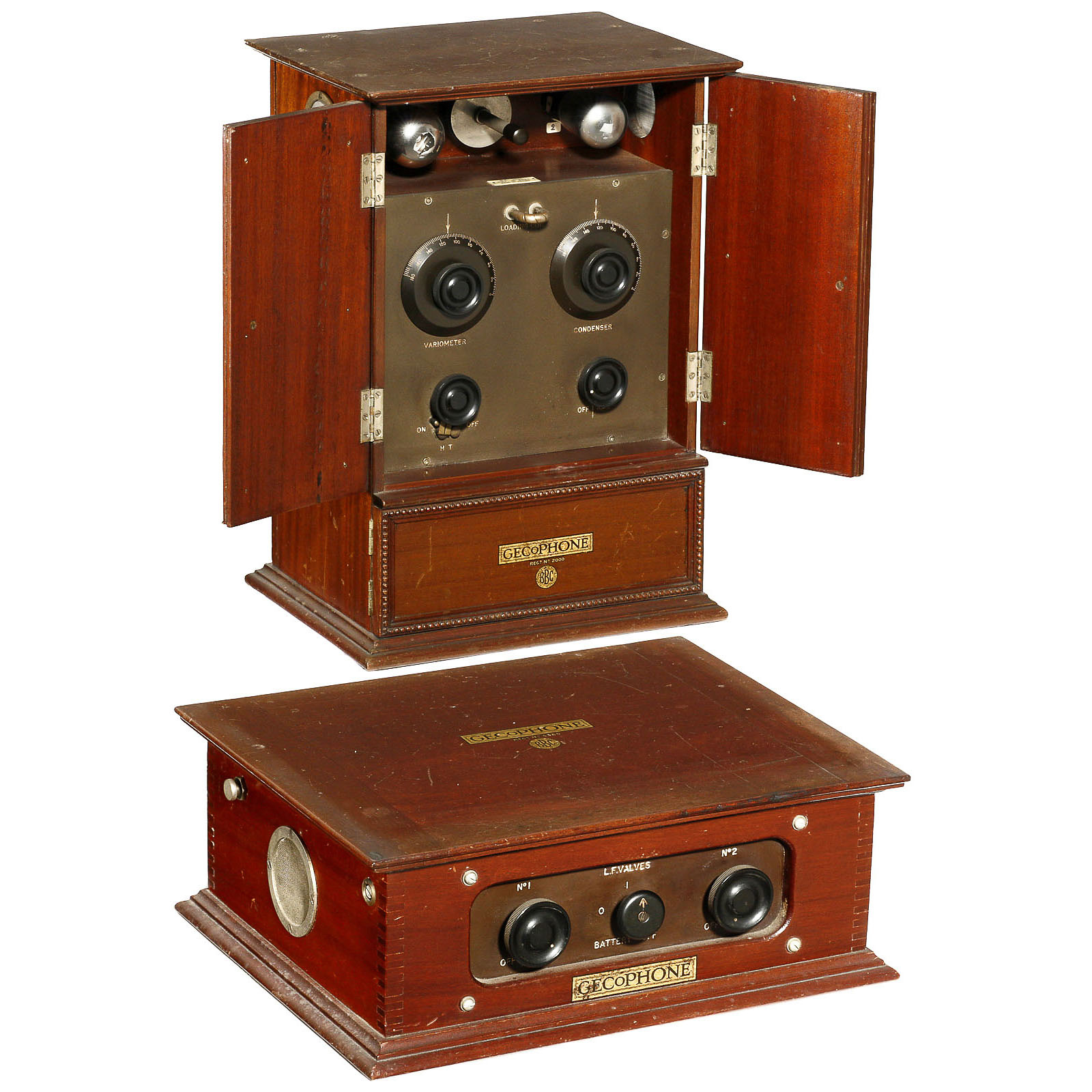 British "Gecophone" Radio Receiver, c. 1924 1) 2valve receiver