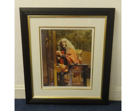 Robert Lenkiewicz (1941-2002), signed print 'Self Portrait at Easel', No 84/500, 41cm x 33cm.