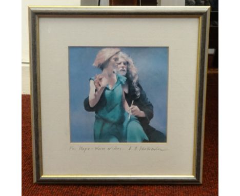 Robert Lenkiewicz (1941-2002), open small miniature print, signed and titled to the mount, 'For Hope, Warm Wishes, R. Lenkiew