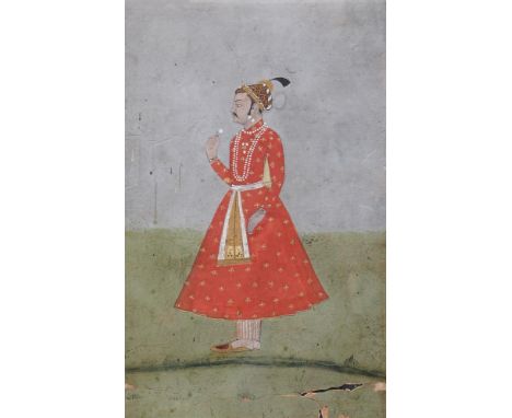 Portrait Raja Bishan Sing of Jaipur, gouache, 16.5cm x 10.5cm  Provenance:Formerly in the Dr Allan Etzler Collection, Lidingö