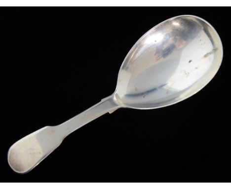 George IV silver caddy spoon by William Eley in the fiddle pattern London 1820,