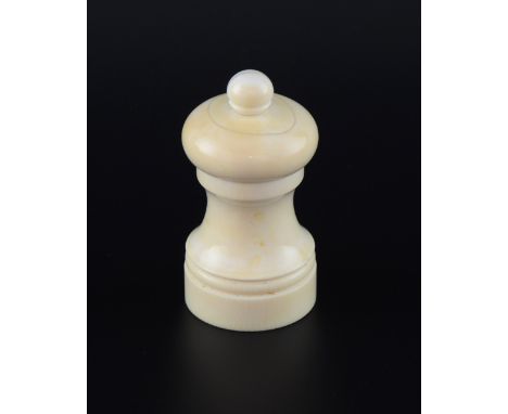 Late 19th Century turned Ivory pepper grinder 8cm