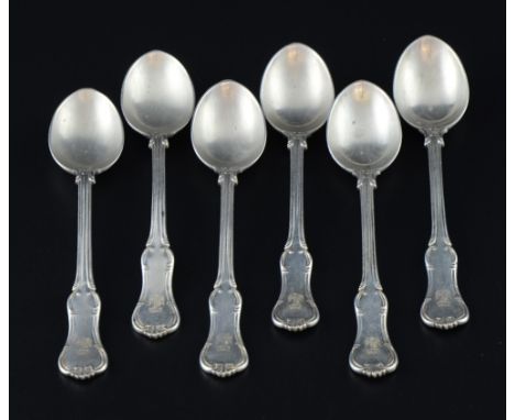 Set of six modern silver teaspoons by Garrard & Co. Ltd., London, 1960, 5.5oz, 171g, 
