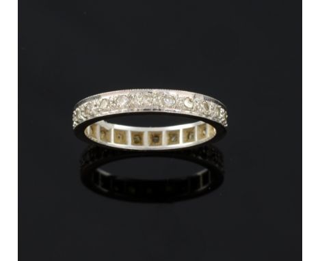  Edwardian diamond set eternity ring. in 18ct white gold, twenty diamonds each .07 carat 