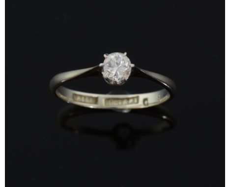 Solitaire diamond ring, set in 18ct gold and platinum, brilliant cut stone. 25 ct 