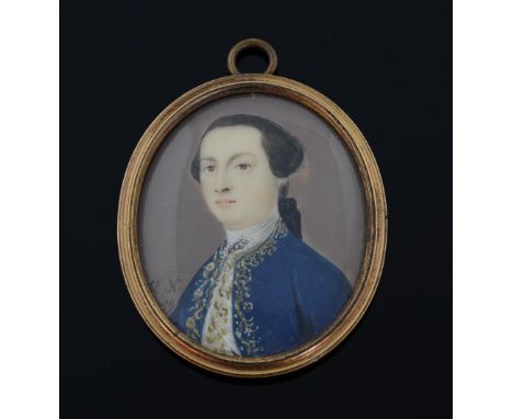 A portrait miniature of a gentleman. John 2nd Earl of Bute 205, signed HN  