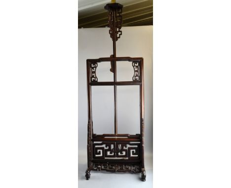 Chinese rosewood stand converted to a lamp 120cm high