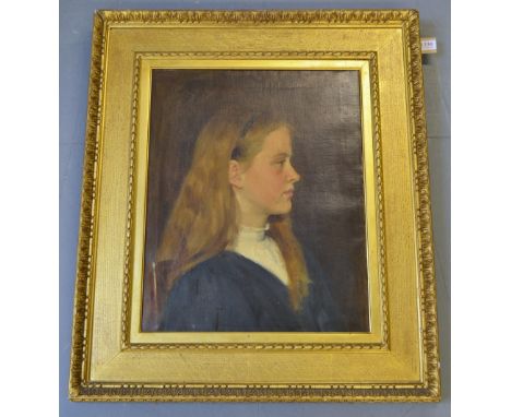 Early 20th century portrait of a young lady unsigned  52cm by 40 cm 