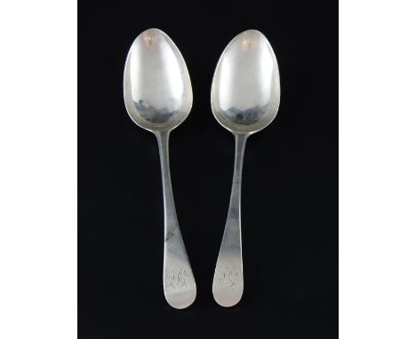 Pair of George III silver Old English pattern tablespoons, maker's mark 'GW', Newcastle, 1793, 4.5oz, 139g, 
