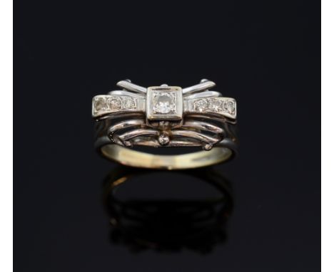 1940's ring set with in diamonds. in 18ct white gold .15 carat diamond 