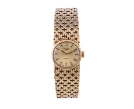  Rotary, a lady's 9 carat gold bracelet wristwatch,   import mark for London 1973, manual wind movement, 21 jewels, champagne