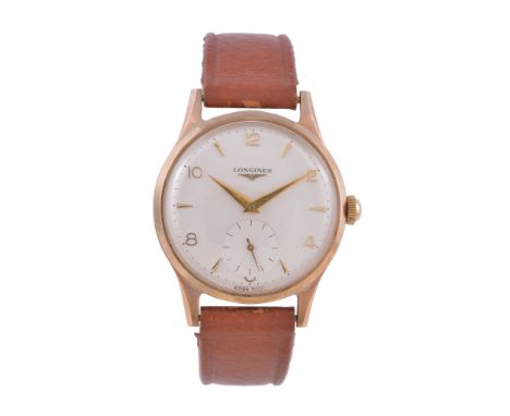  Longines, a 9 carat gold wristwatch,   no. 11499, hallmark for London 1959, manual wind movement, 17 jewels, no. 108825, cal