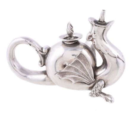  A silver regimental style novelty table cigar lighter by Synyer  &  Beddoes,   Birmingham 1923, in the form of a dragon, 14c