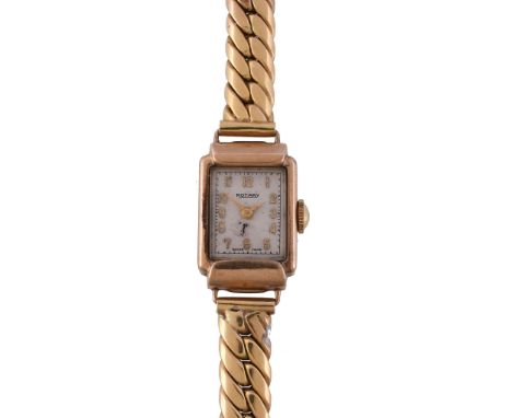  Rotary, a lady's 9 carat gold wristwatch,   hallmarked London 1953, manual wind movement, 15 jewels, cal. 790, silvered dial