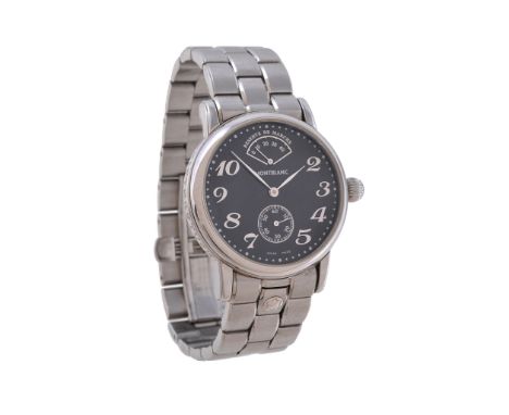  Montblanc, Meisterstuck, ref. 7017, a stainless steel bracelet wristwatch,   no. PL43283, circa 2014, manual wind movement, 