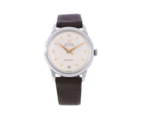  Cyma, Cymaflex, ref. 899, a stainless steel wristwatch,   no. 11218.6, circa 1950, automatic bumper movement, 17 jewels, cal