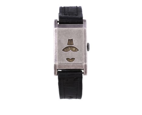  A silver wristwatch,   no. 52551, import mark for Glasgow 1931, Swiss manual wind movement, 15 jewels, hour, minute and seco