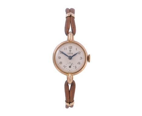 Tudor, a lady s 9 carat gold wristwatch,   no. 310232, hallmarked Chester 1957, manual wind movement, 15 jewels, white dial,