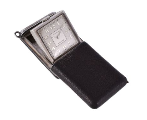  Rotary, a silver and leather mounted purse watch,   no. 529429, import mark for Glasgow 1931, Swiss manual wind movement, 15