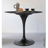 1 x Eero Saarinen Inspired 'Tulip' Galaxy Granite-topped Round Table In Black - Dimensions: