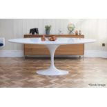 1 x Eero Saarinen Inspired Large Oval Wood-topped Dining Table In White