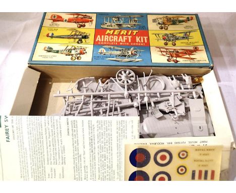 Merit 1/48 scale kit of Fairey Swordfish, approximately 30 cm wingspan. Appears complete/unstarted. Box in very good - excell