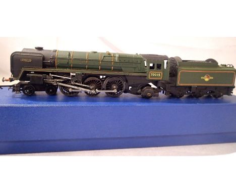 Triang Britannia Class, 70015, Apollo, detailed, Green, Late Crest, in good condition, storage wear to box. P&amp;P Group 1 (