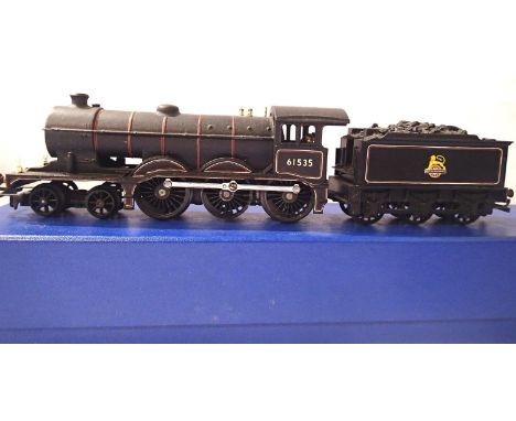 Hornby Class B12, Black, Early Crest, 61535, weathered, detailed, in good condition, storage wear to box. P&amp;P Group 1 (£1