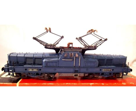 Jouef 8283, twin pantograph electric, BB-13001, S.N.C.F Blue, in very good to excellent condition, box good. P&amp;P Group 1 