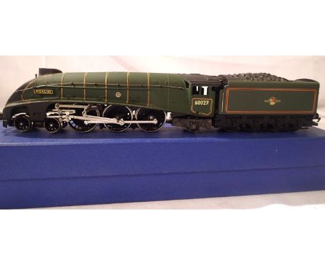 Hornby Class A4, rename/number, 60027, Merlin, Green, Late Crest, in good condition, storage wear to box. P&amp;P Group 1 (£1